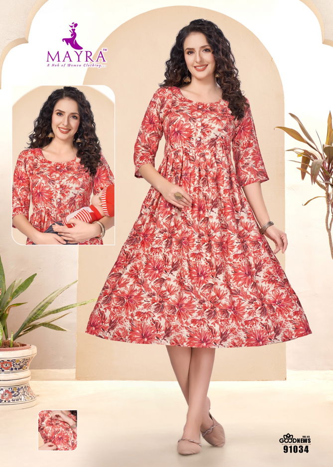 Good News Vol 5 By Mayra Feeding Printed Kurtis Wholesale Price In Surat
